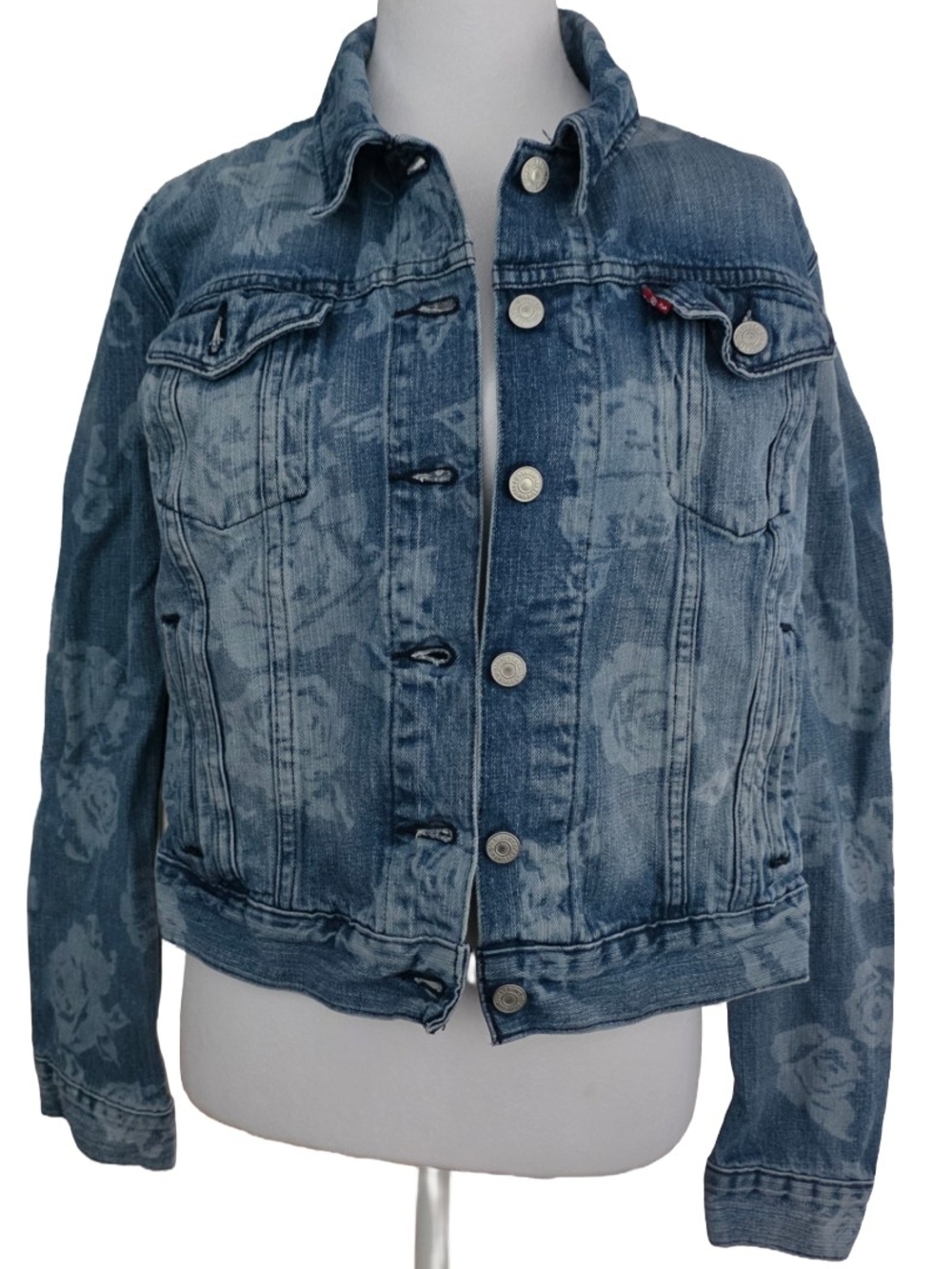 Levi's Women's Washed Blue Floral Print Denim Jacket